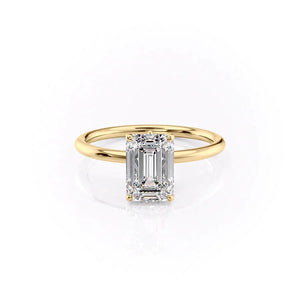 The Luna Set With A 2.5 Carat Emerald Moissanite