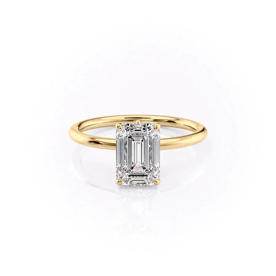 The Luna Set With A 2.5 Carat Emerald Moissanite