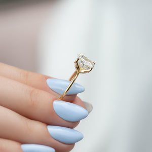 The Luna Set With A 3 Carat Elongated Cushion Lab Diamond