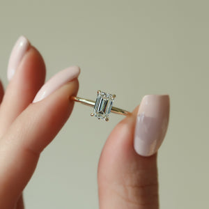 The Luna Set With A 1.5 Carat Emerald Lab Diamond