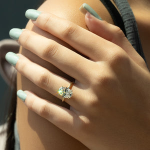 The Luna Set With A 1 Carat Oval Lab Diamond