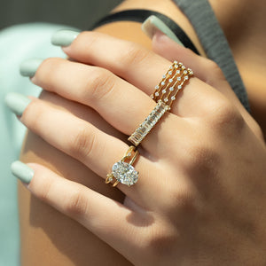 The Luna Set With A 1 Carat Oval Lab Diamond