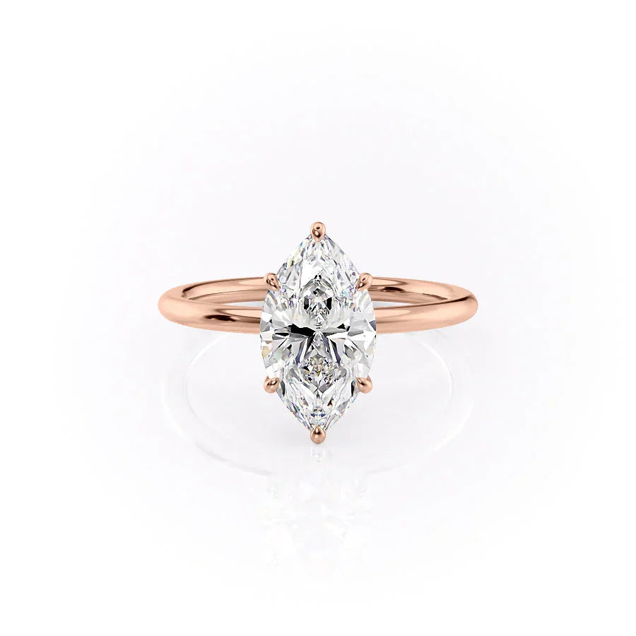 The Luna Set With A 2.5 Carat Marquise Moissanite