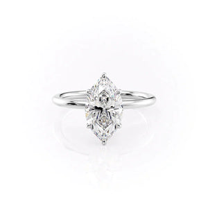 The Luna Set With A 3 Carat Marquise Lab Diamond