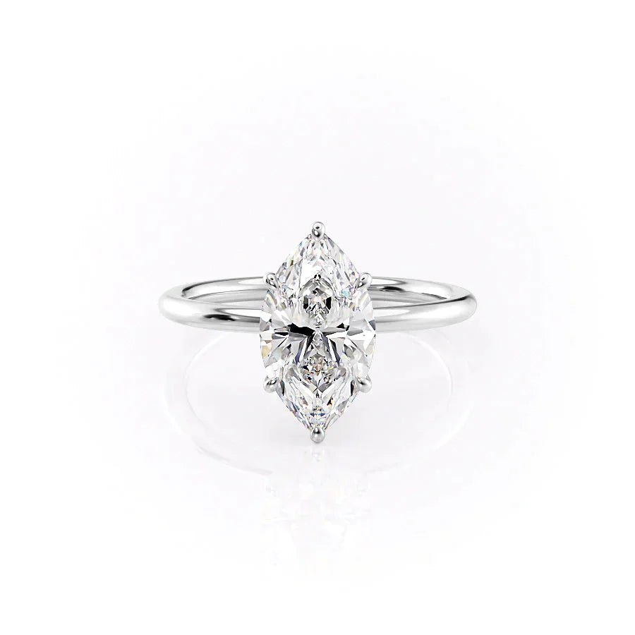 The Luna Set With A 1 Carat Marquise Lab Diamond