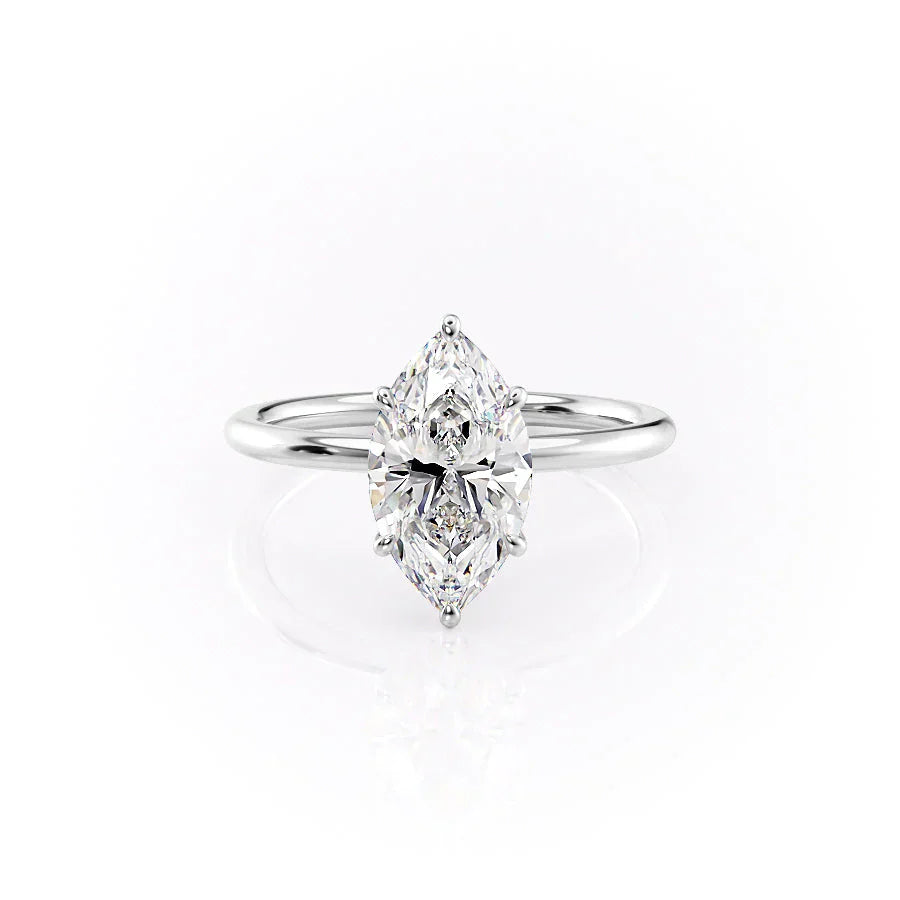 The Luna Set With A 4.5 Carat Marquise Moissanite
