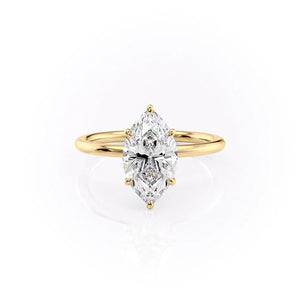 The Luna Set With A 4.5 Carat Marquise Moissanite