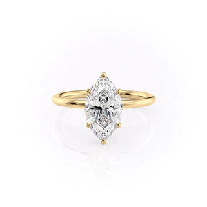 The Luna Set With A 2 Carat Marquise Lab Diamond