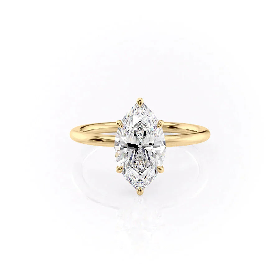 The Luna Set With A 1 Carat Marquise Lab Diamond