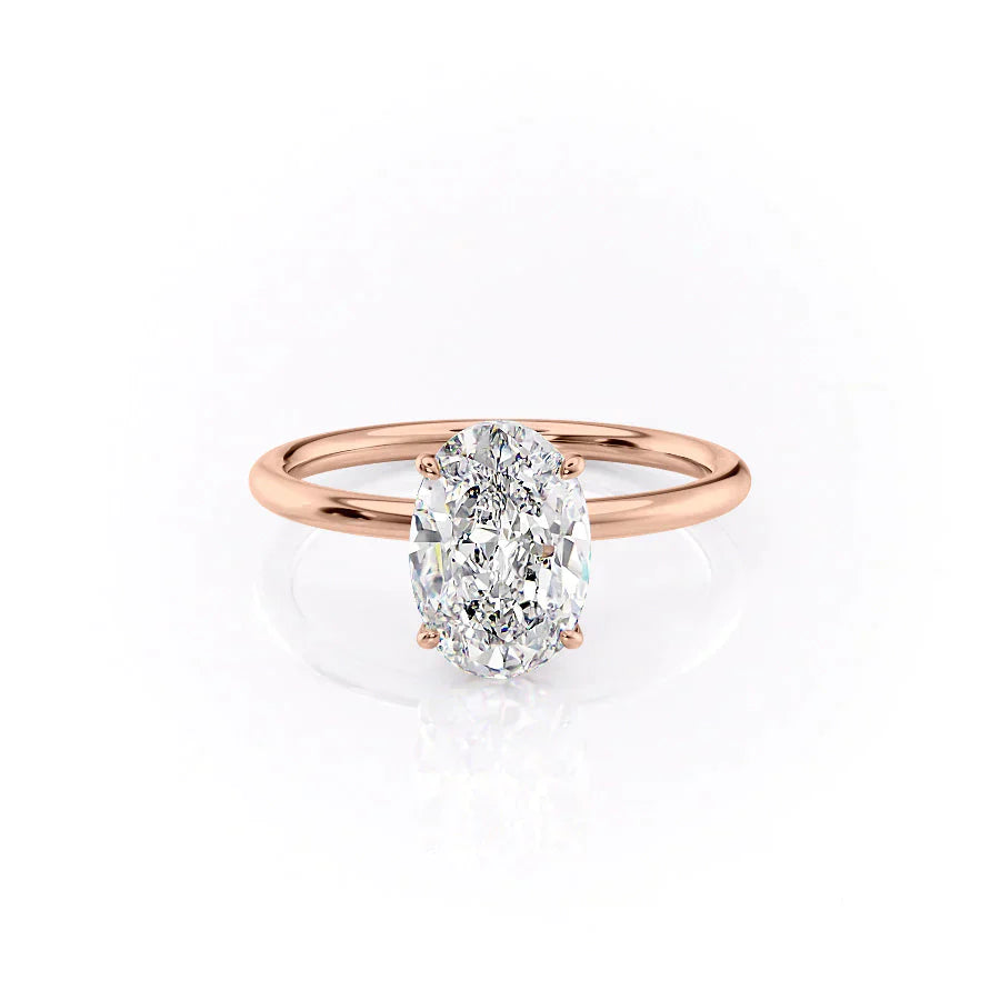The Luna Set With A 1.5 Carat Oval Lab Diamond