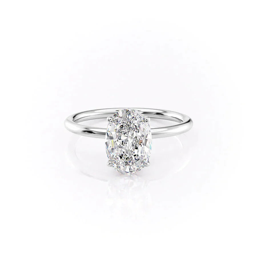 The Luna Set With A 1.5 Carat Oval Moissanite