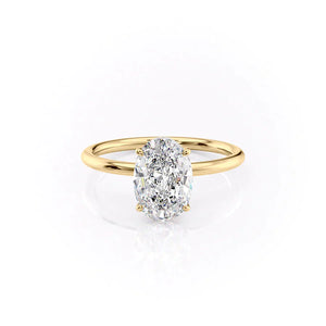 The Luna Set With A 1.5 Carat Oval Moissanite