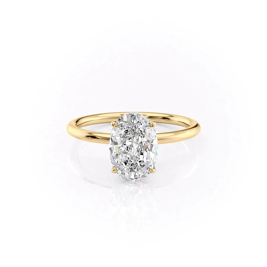 The Luna Set With A 1.5 Carat Oval Moissanite