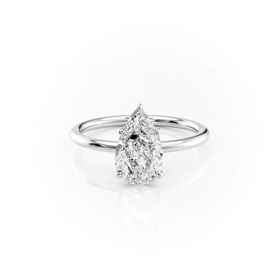 The Luna Set With A 1.5 Carat Pear Moissanite