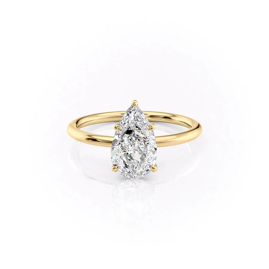 The Luna Set With A 3.5 Carat Pear Moissanite