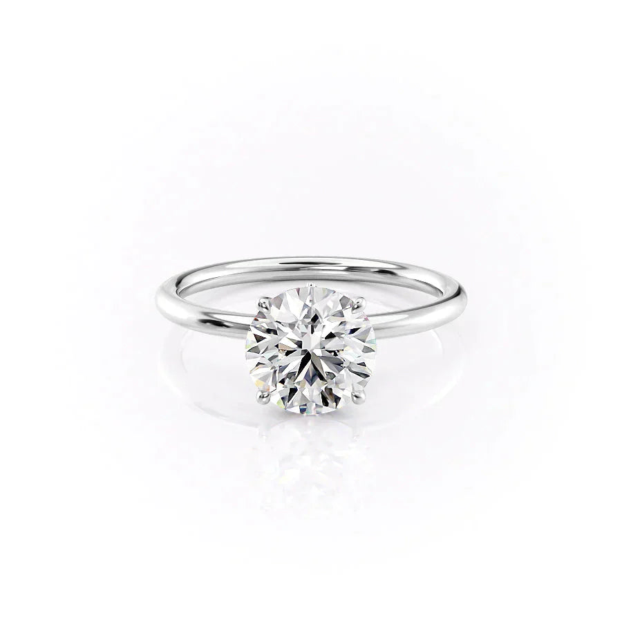 The Luna Set With A 3.5 Carat Round Moissanite