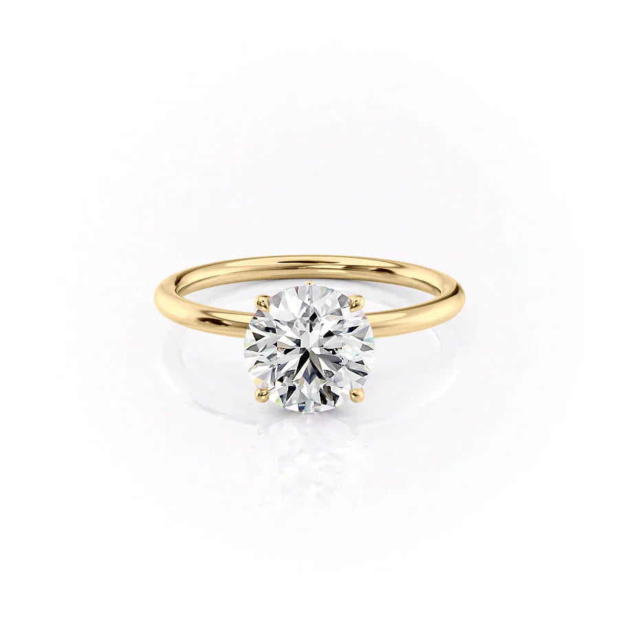 The Luna Set With A 2.5 Carat Round Moissanite