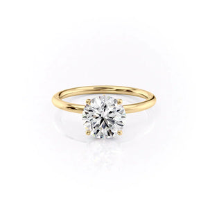 The Luna Set With A 2.5 Carat Round Moissanite
