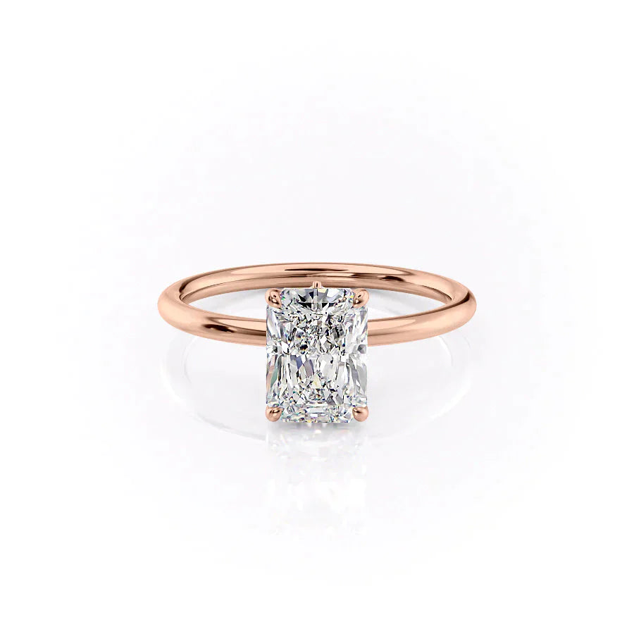 The Luna Set With A 3.5 Carat Radiant Moissanite