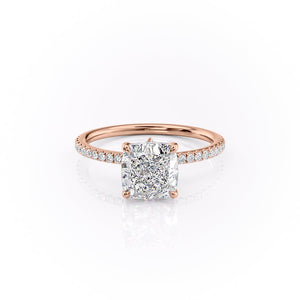 The Pave Luna Set With A 3 Carat Cushion Lab Diamond