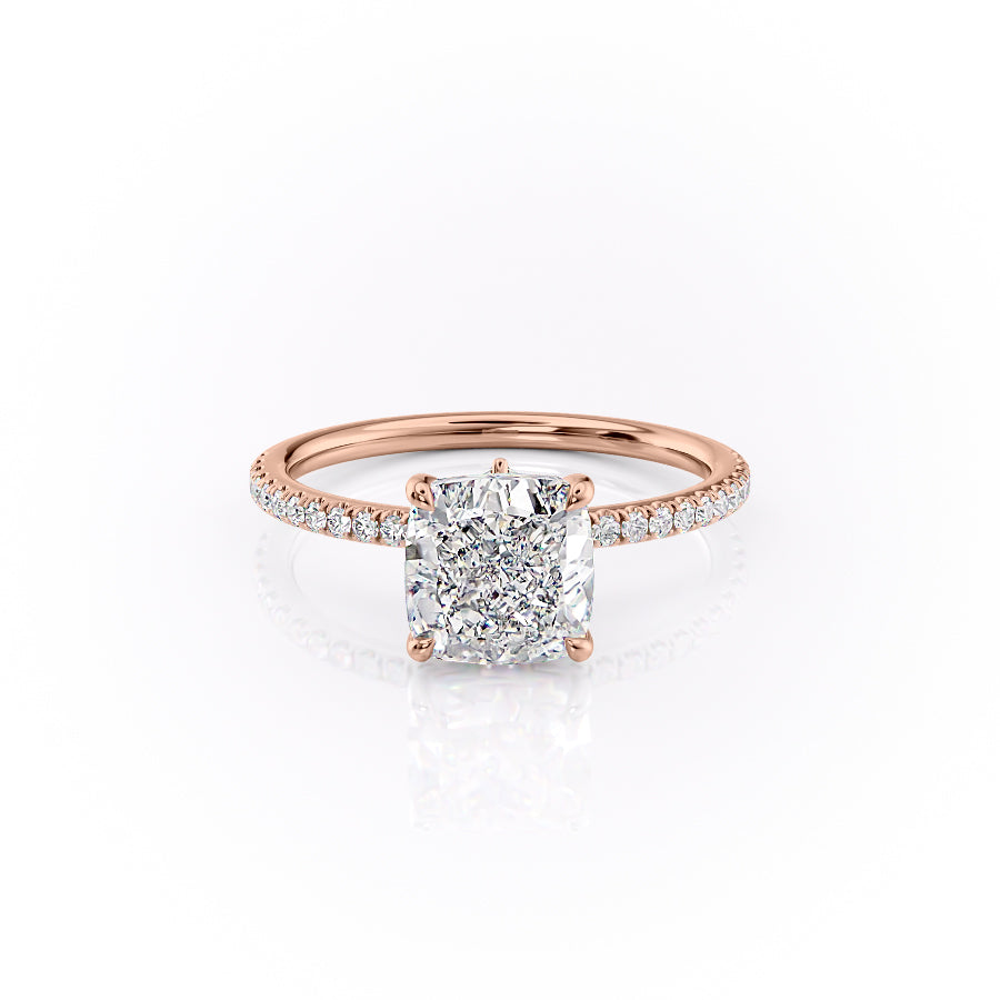 The Pave Luna Set With A 4.5 Carat Cushion Moissanite