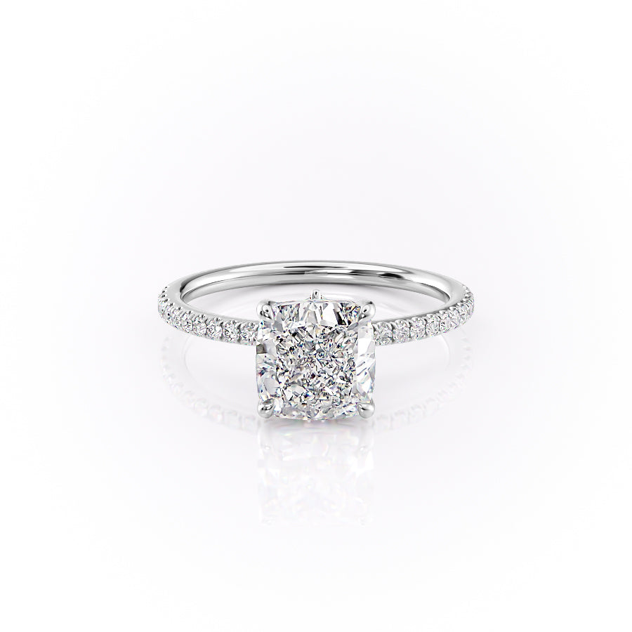 The Pave Luna Set With A 5 Carat Cushion Moissanite