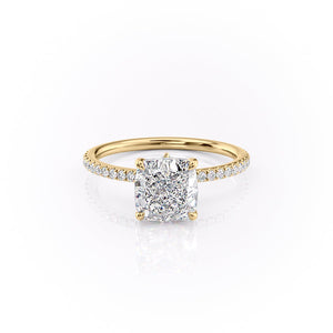 The Pave Luna Set With A 1.5 Carat Cushion Moissanite