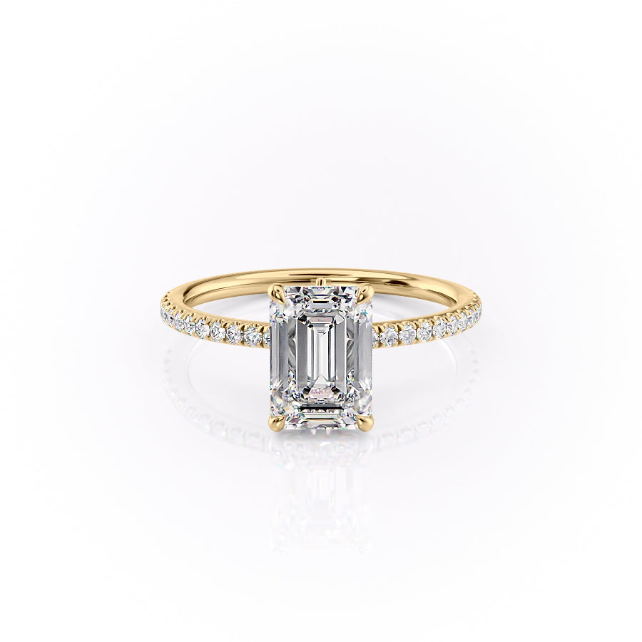 The Pave Luna Set With A 2 Carat Emerald Lab Diamond