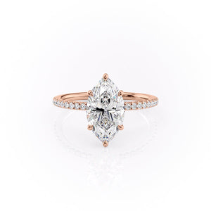 The Pave Luna Set With A 3.5 Carat Marquise Moissanite