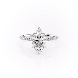 The Pave Luna Set With A 1.5 Carat Marquise Lab Diamond
