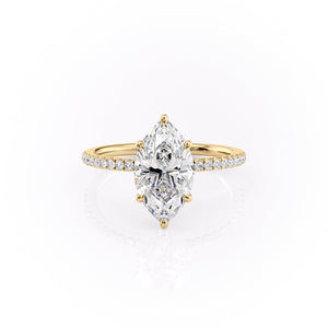 The Pave Luna Set With A 2.5 Carat Marquise Moissanite