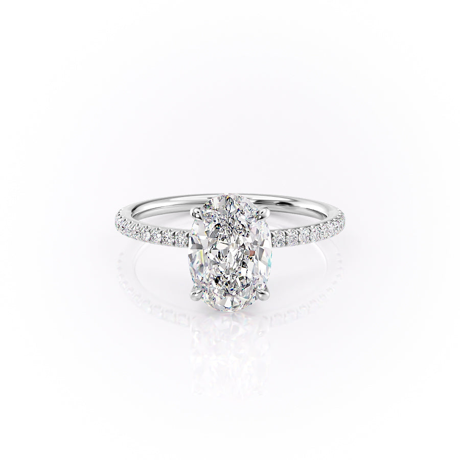 The Pave Luna Set With A 2 Carat Oval Lab Diamond