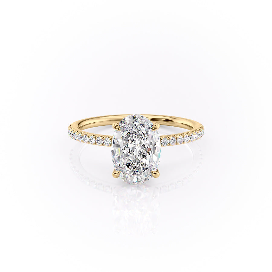 The Pave Luna Set With A 4.5 Carat Oval Moissanite