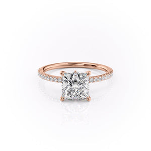 The Pave Luna Set With A 4.5 Carat Princess Moissanite