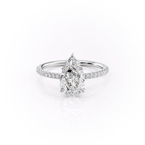 The Pave Luna Set With A 4.5 Carat Pear Moissanite