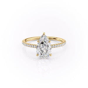 The Pave Luna Set With A 2 Carat Pear Lab Diamond