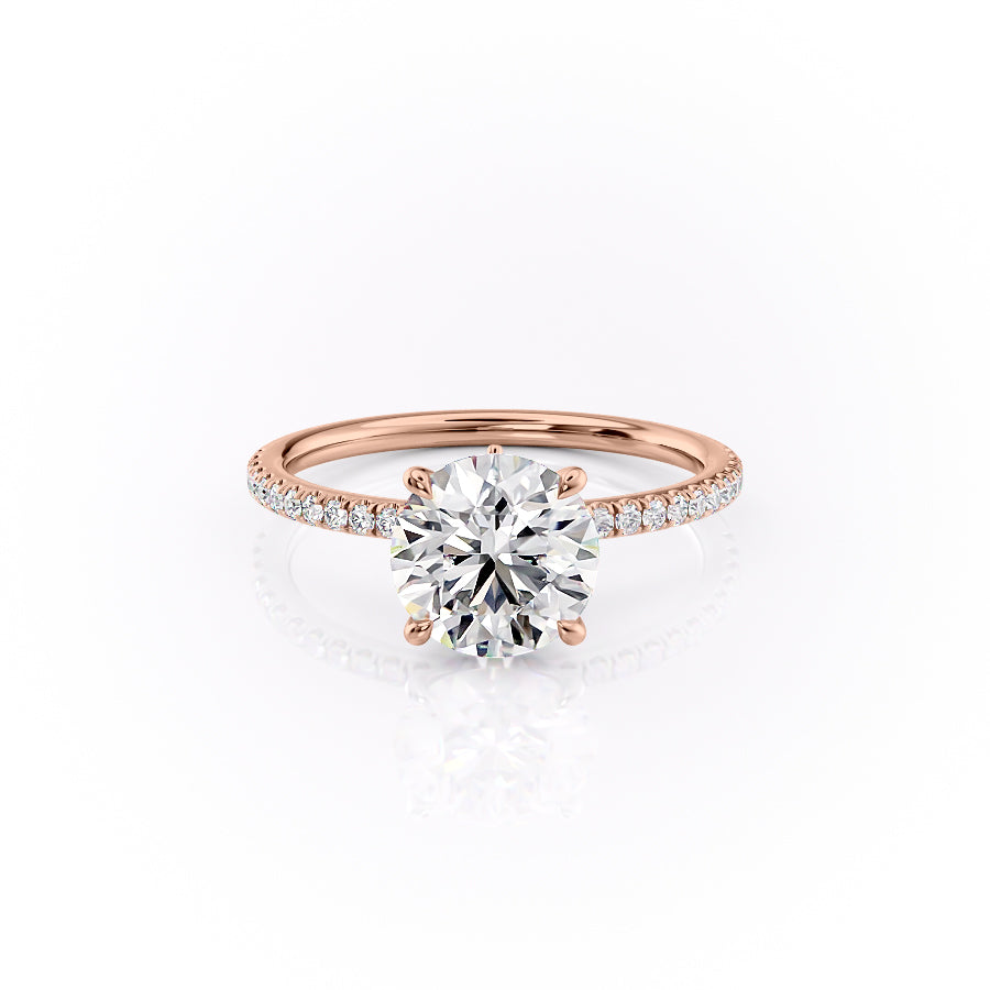 The Pave Luna Set With A 2.5 Carat Round Lab Diamond