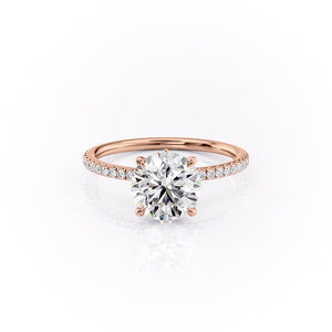 The Pave Luna Set With A 2.5 Carat Round Lab Diamond