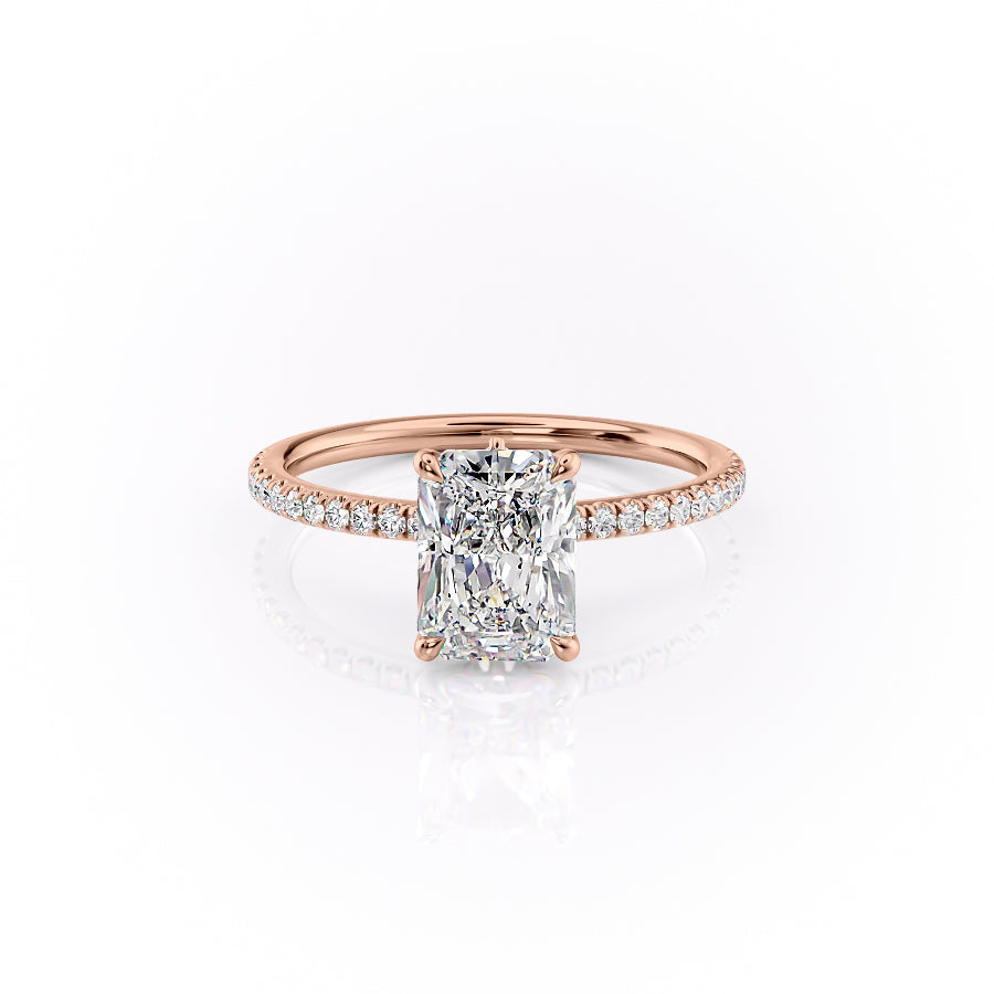 The Pave Luna Set With A 2.5 Carat Radiant Lab Diamond