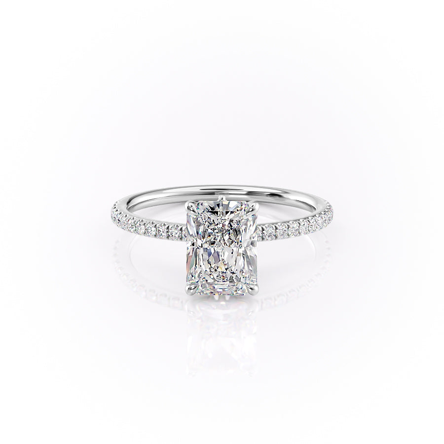 The Pave Luna Set With A 1 Carat Radiant Lab Diamond