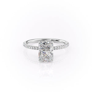 The Pave Luna Set With A 1 Carat Radiant Lab Diamond