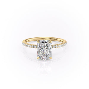The Pave Luna Set With A 1.5 Carat Radiant Lab Diamond