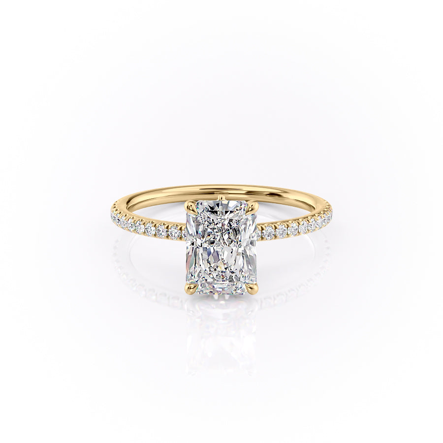 The Pave Luna Set With A 4.5 Carat Radiant Moissanite
