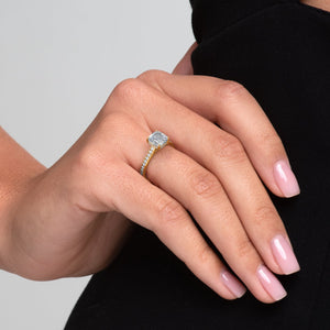The Cameron Set With A 1.5 Carat Cushion Lab Diamond