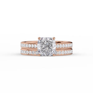 The Cameron Set With A 2 Carat Cushion Lab Diamond
