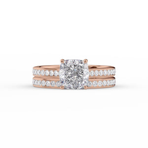 The Cameron Set With A 1.5 Carat Cushion Moissanite