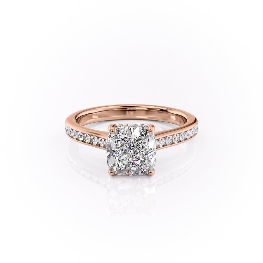 The Cameron Set With A 3.5 Carat Cushion Moissanite