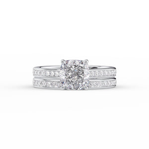 The Cameron Set With A 3.5 Carat Cushion Moissanite