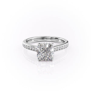 The Cameron Set With A 1 Carat Cushion Moissanite