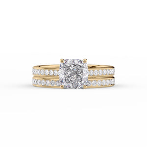 The Cameron Set With A 1 Carat Cushion Lab Diamond